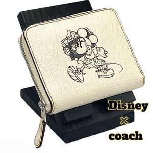 Coach x Disney Minnie Leather Zip Wallet WITH COACH DUSTBAG - NEW